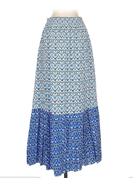 LOFT Dresses & Skirts - Ann Taylor LOGT Blue Patterned Tiered Maxi Skirt